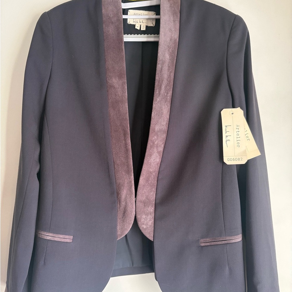 Nicole Miller Artelier Women's Blazer with Leather Trim